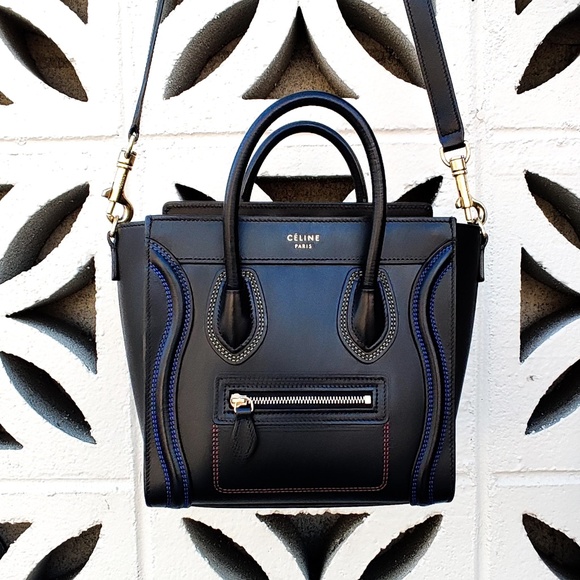 Celine Handbags - SOLD Celine Black Double Stitch Nano Crossbody